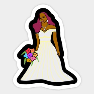 Empowered Woman with her Nice Wedding Dress ! Sticker